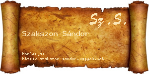 Szakszon Sándor névjegykártya