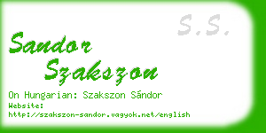 sandor szakszon business card